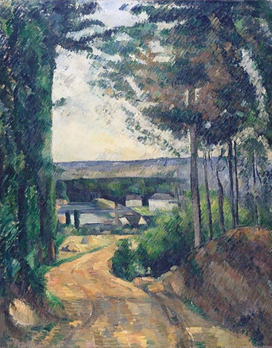 Road leading to the lake van Paul Cézanne
