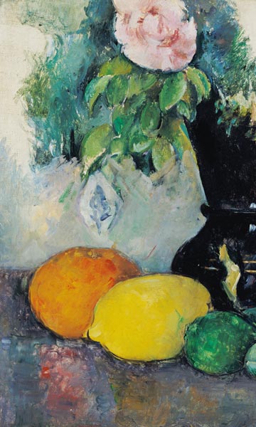Flowers and fruits, c.1880 (see also 287552) van Paul Cézanne