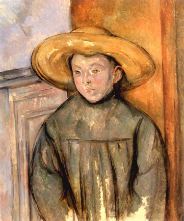 Kind mit Strohhut van Paul Cézanne