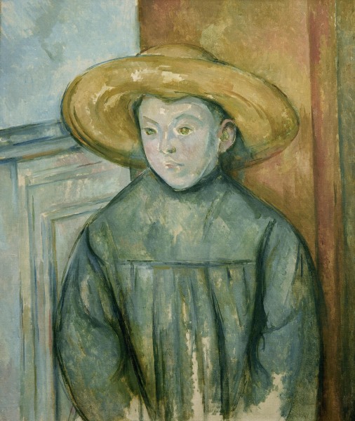 Child with straw hat van Paul Cézanne