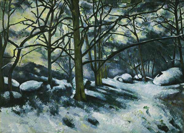 Melting Snow, Fontainebleau van Paul Cézanne