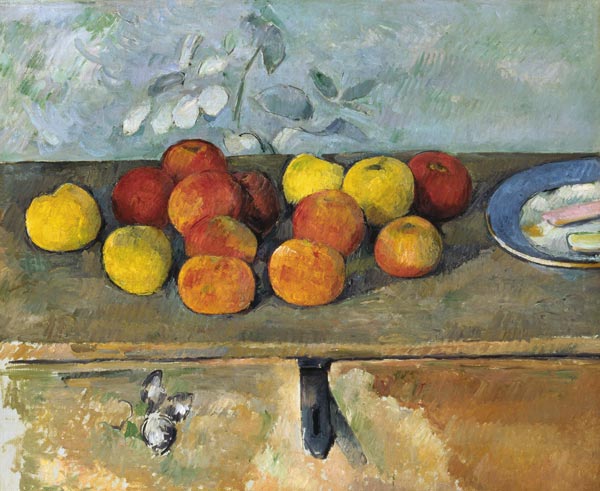 Stillleben mit Äpfeln und Keksen van Paul Cézanne