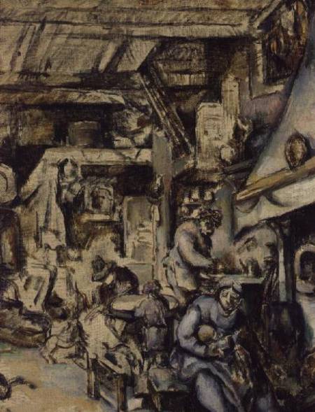 Peasant Family in an Interior van Paul Cézanne