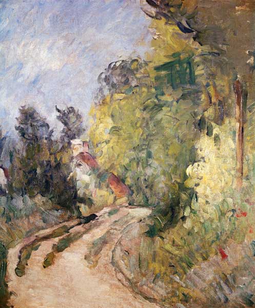 Road Turning under Trees van Paul Cézanne