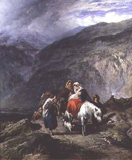 Gypsy family on a mountain track van Paul Falconer Poole