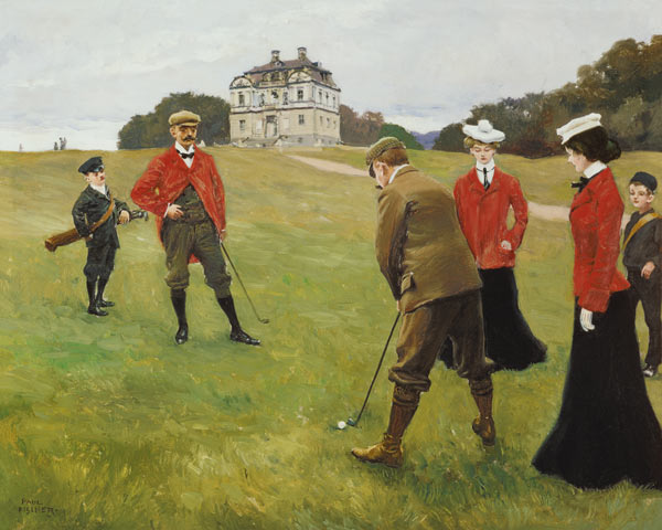 Golf Players at Copenhagen Golf Club van Paul Fischer