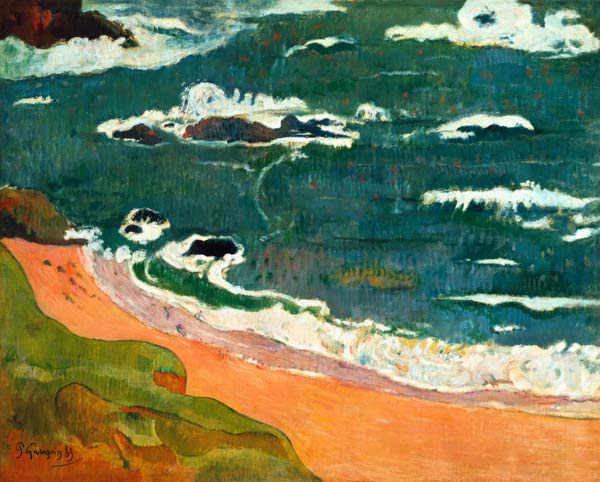 Strand bei Le Pouldu. (Collection Henry Ford II.) van Paul Gauguin