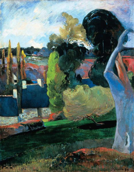Bauernhof in der Bretagne van Paul Gauguin