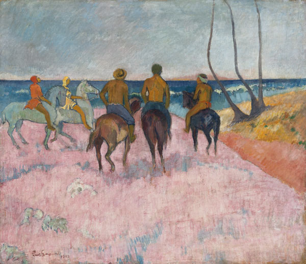 Horseman on the Beach (Hiva Hoa) van Paul Gauguin