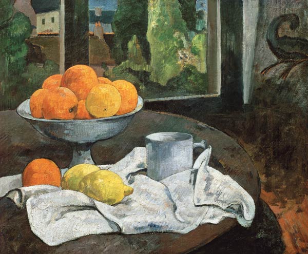 Oranges et citrons avec vue van Paul Gauguin