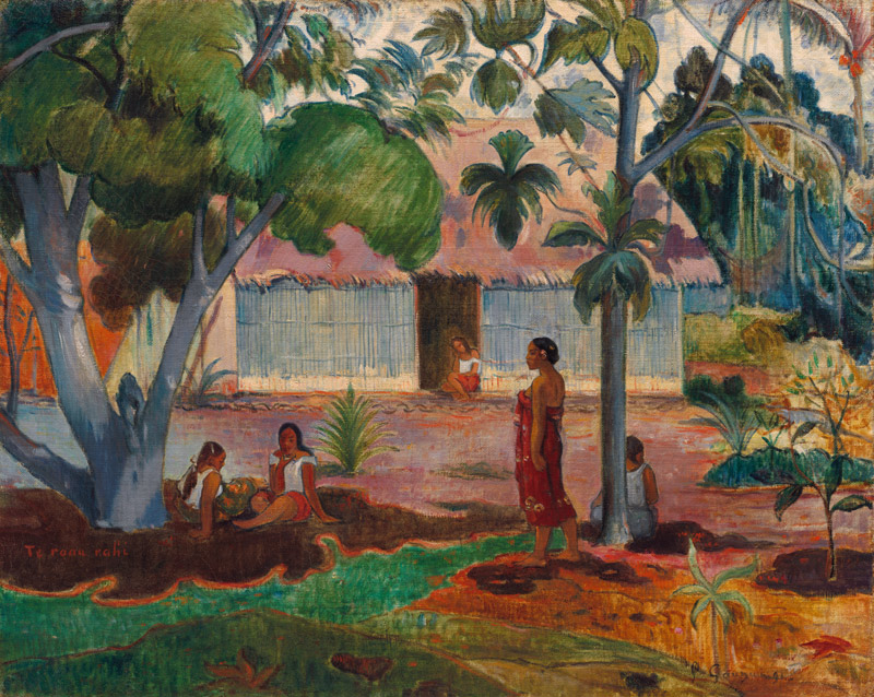 Der Große Baum (Te Ra´au Rahi) van Paul Gauguin
