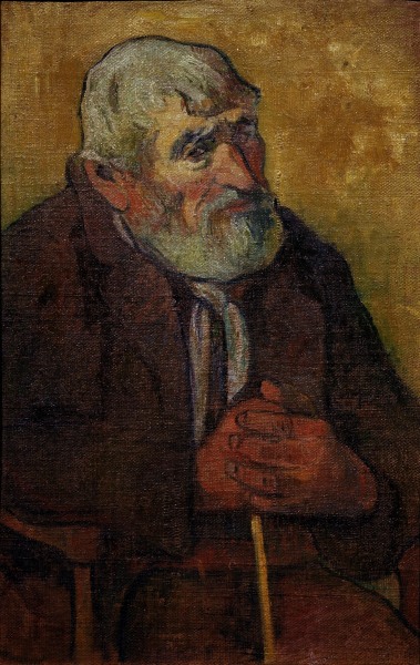 Old man with walking stick van Paul Gauguin