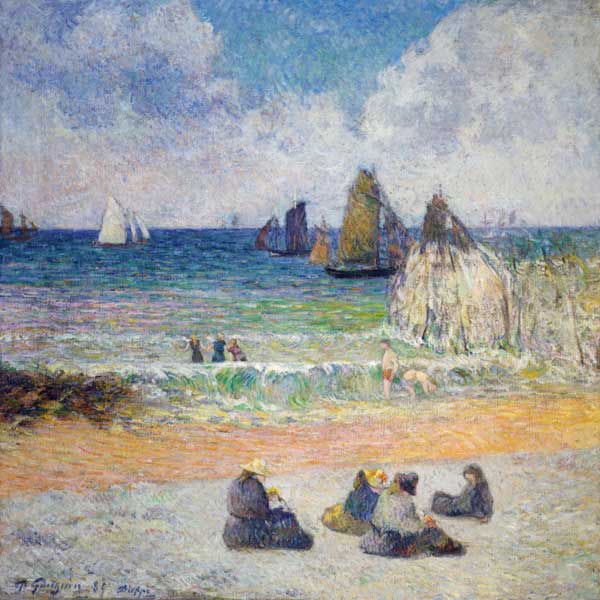 The Beach at Dieppe van Paul Gauguin