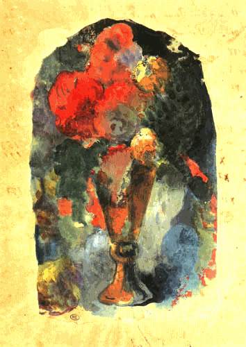 Blumenvase nach Delacroix (Frontispiz für Noa Noa) van Paul Gauguin