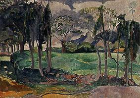 Bretonische Landschaft mit Gehöft. van Paul Gauguin