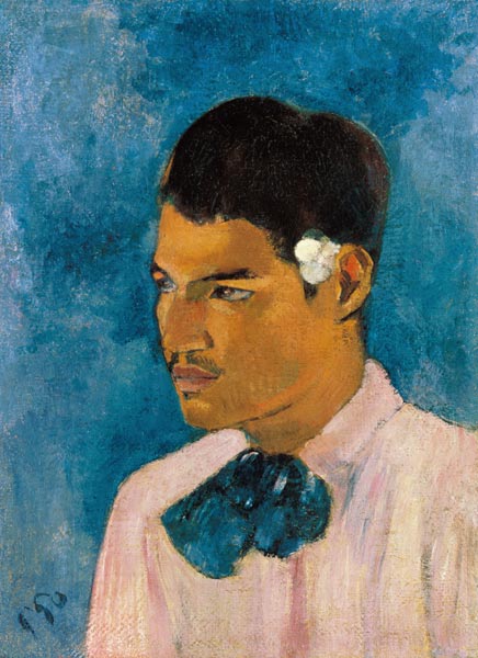 Der junge Mann mit der Blume van Paul Gauguin