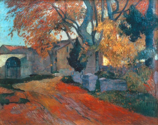 Die Alyscamps in Arles. van Paul Gauguin