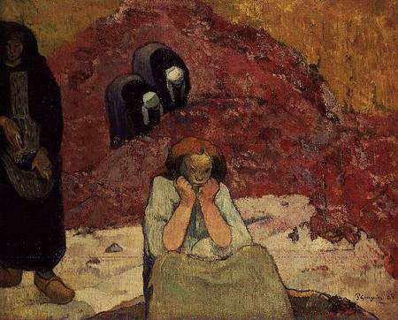 Grape Harvest at Arles (Human Anguish) van Paul Gauguin