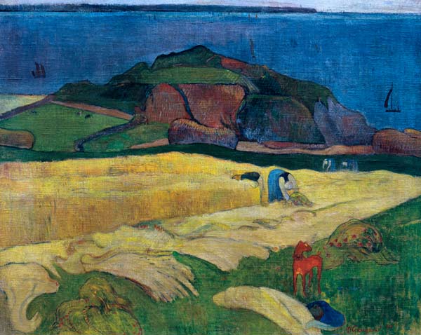 Die Ernte am Meer: Le Pouldu van Paul Gauguin