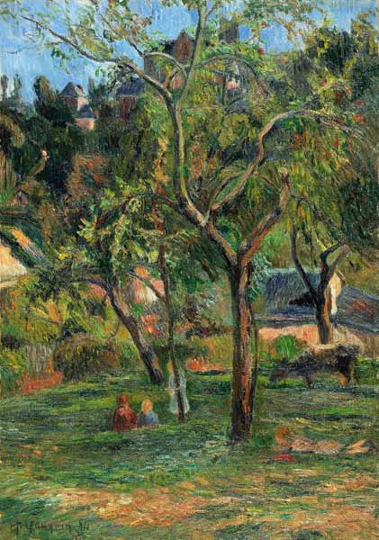 An Orchard under the Church of Bihorel van Paul Gauguin