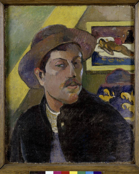 P.Gauguin, Selbstbildnis mit Manao Tupa. van Paul Gauguin