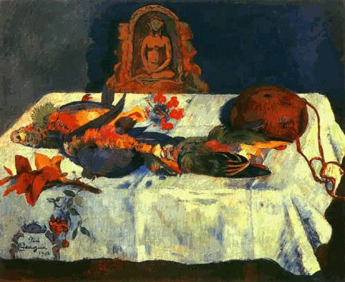 Stilleben mit Papagei van Paul Gauguin