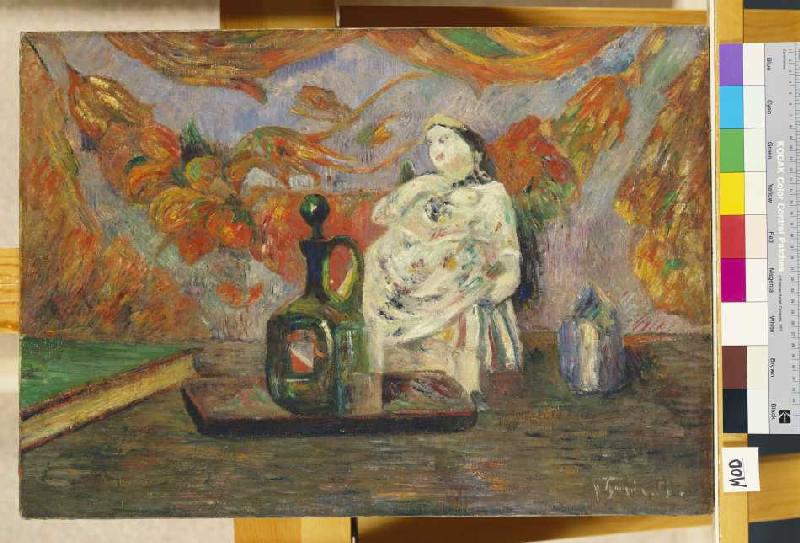 Stillleben mit Keramikfigur. van Paul Gauguin
