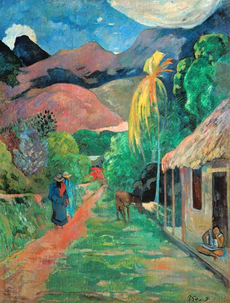 Strasse auf Tahiti van Paul Gauguin