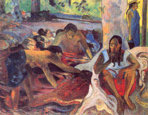 Tahitianische Fischerinnen van Paul Gauguin