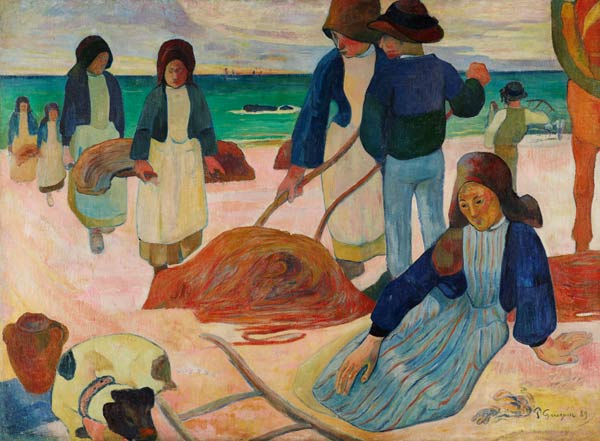 Bretonische Tangsammlerinnen (II) (Ramasseuses de varech (II)) van Paul Gauguin