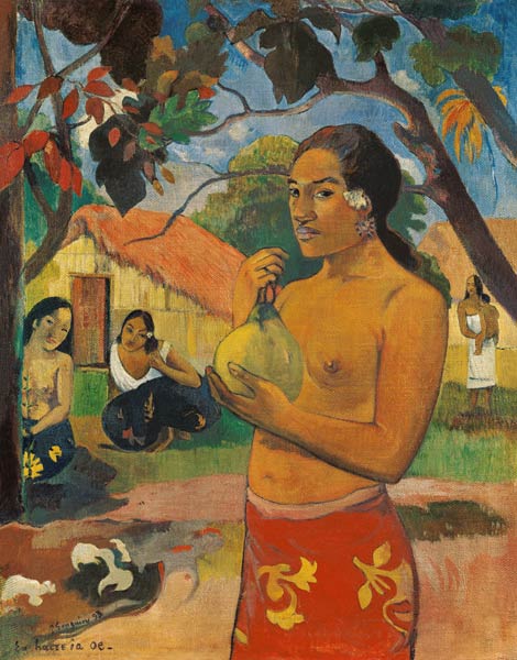 Woman holding a fruit.  van Paul Gauguin