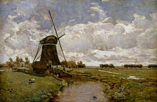 Windmill at Leidschendam van Paul Joseph Constantin Gabriel