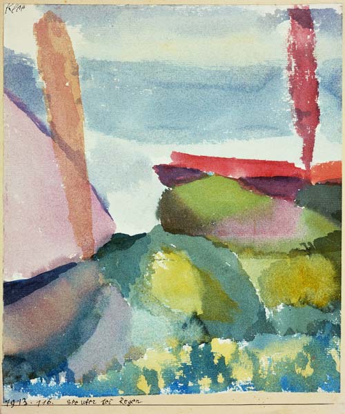 Seeufer bei Regen van Paul Klee