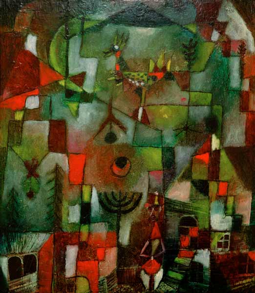 Bild mit dem Hahn und dem Grenadier, van Paul Klee