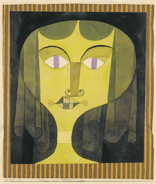 Portrait of a violet-eyed woman van Paul Klee
