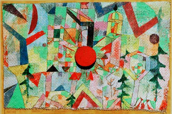 Burg mit untergehender Sonne, van Paul Klee