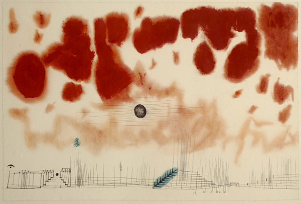 Gewoelk ueber Bor, 1928. van Paul Klee
