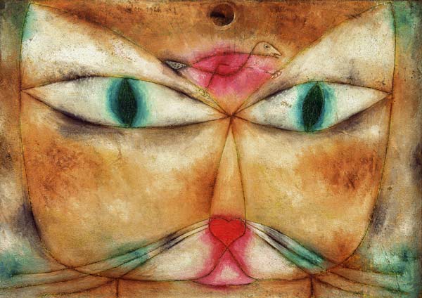 Katze und Vogel van Paul Klee