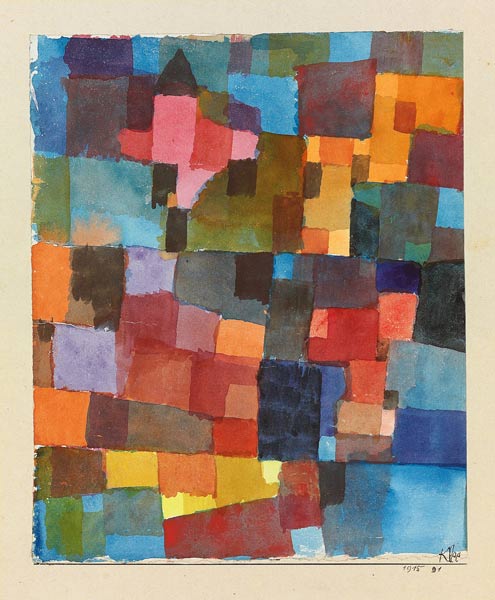 Raumarchitekturen (auf kalt-warm) van Paul Klee