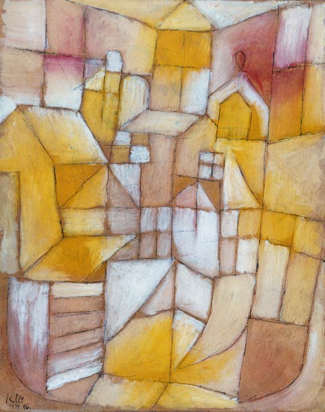 Rosa-Gelb (Fenster und Dächer) van Paul Klee