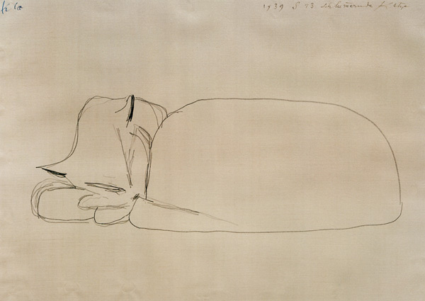 schlumernde Katze, 1939, 233 (S 13). van Paul Klee