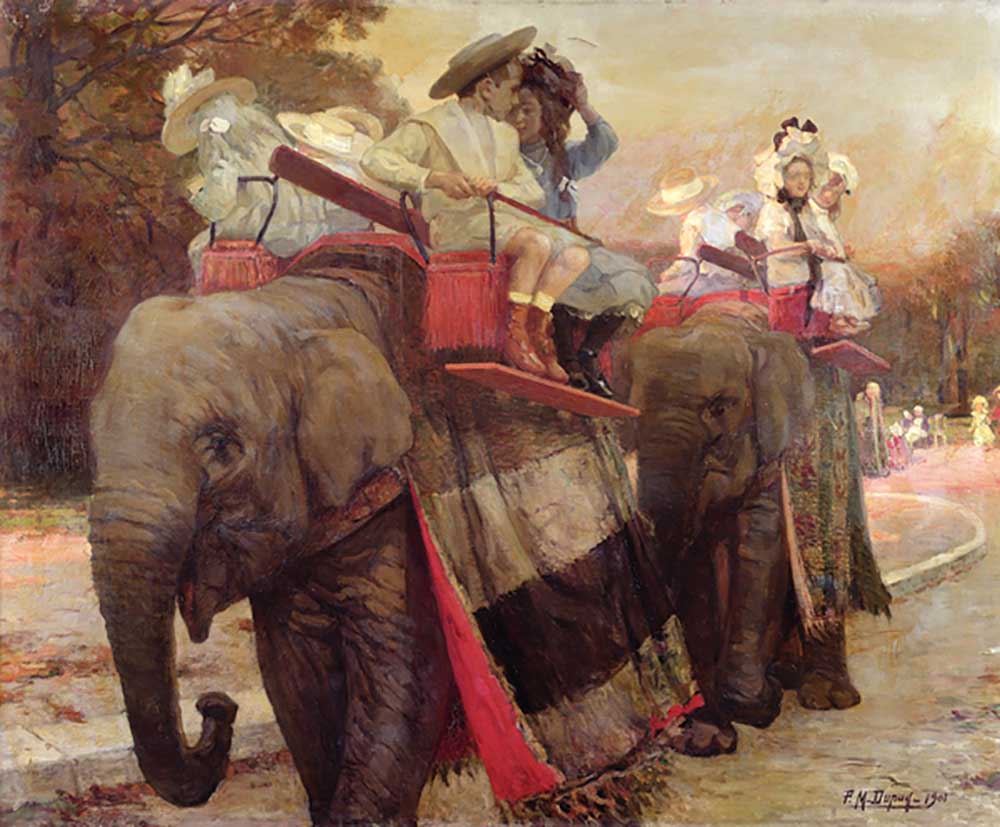 The Elephants in the Jardin dAcclimatation, 1901 van Paul Michel Dupuy