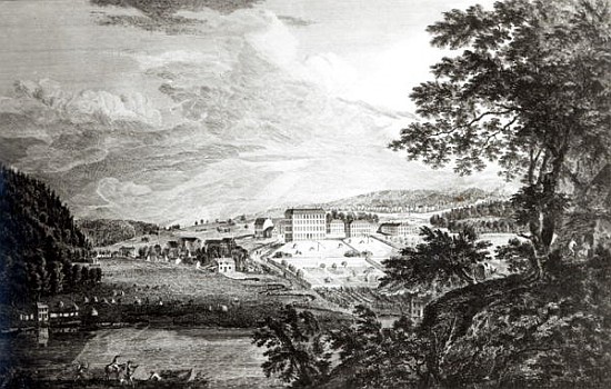 A View of Bethlem the Great Moravian Settlement in the province of Pennsylvania from ''Scenographia  van Paul Sandby