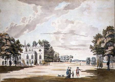 The South Front of Strawberry Hill (w/c, pen & van Paul Sandby