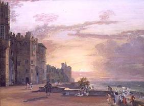 Windsor Castle: North Terrace looking west at sunset