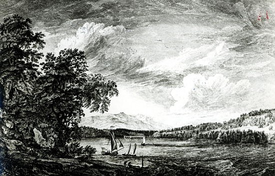 View of Hudson''s River of Pakepsey van Paul Sandby