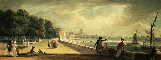 View of the City from the Terrace of Somerset House van Paul Sandby