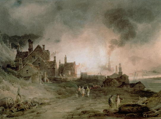 Bedlam Furnace, Madeley Dale, Shropshire, 1803 van Paul Sandby Munn