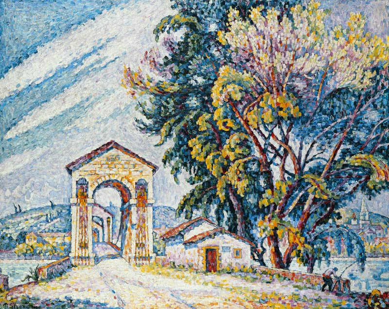 Brücke in Bourg-Saint-Andéol van Paul Signac