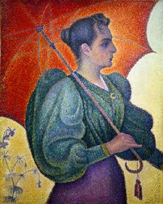 Bildnis der Berthe Signac mit Schirm. van Paul Signac